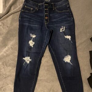 Women's Distressed Blue Jeans